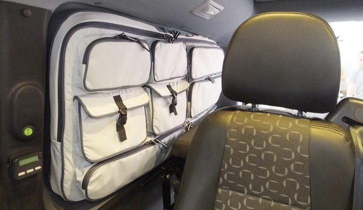 You'll find these fabric storage pouches in the 2016 Autocamper, from the Ukraine