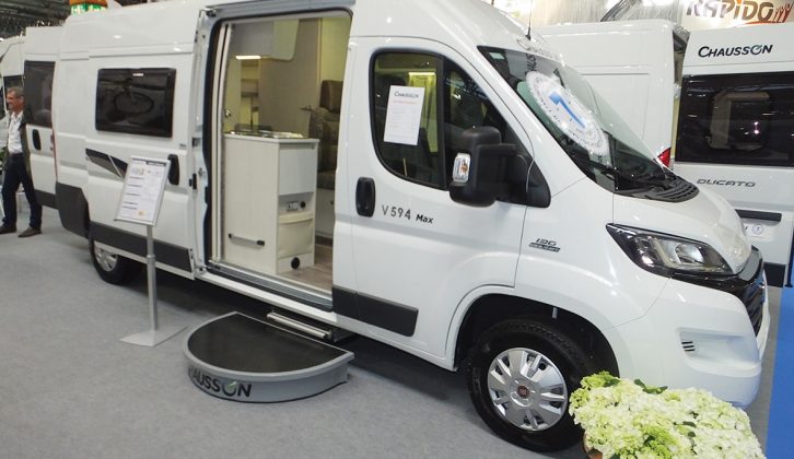 There are rear twin beds that turn into a double in the 2016 Chausson Twist V594