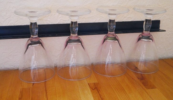 Use wine glasses to check the size of the holder you need to make