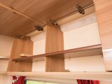 Overhead lockers boast push-button catches to prevent items falling out, and rear lounge lockers have shelves
