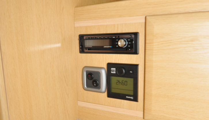 The lounge stereo and habitation control panel are easy to use and well located
