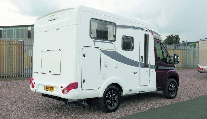 The two-berth boasts a transverse rear island bed over a useful garage