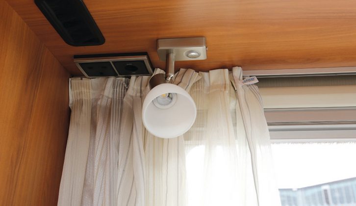The LED spotlight under the nearside overhead locker has a good-quality shade and a night switch