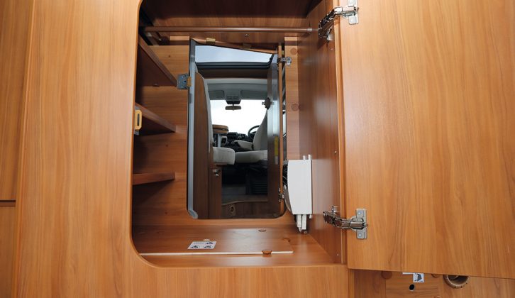You can access the under-bed wardrobe from in front or from the garage behind it – a nice practical touch