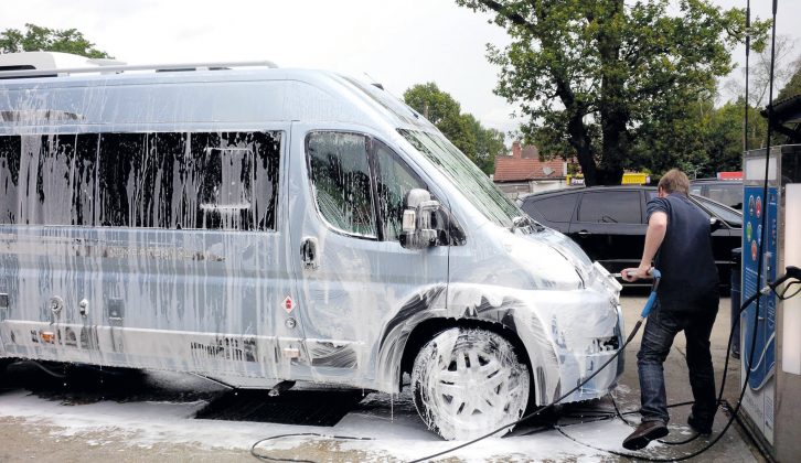Before and after every season the motorhome needs a good wash!