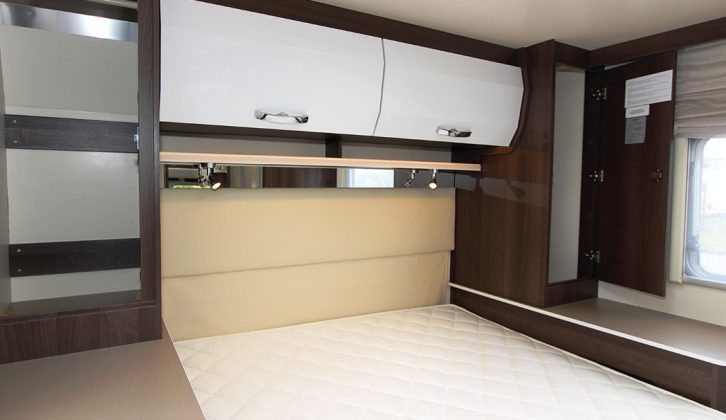 Each sleeper has an overhead locker, half-height hanging wardrobe and shelf space