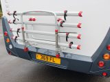 This standard-fit four-cycle rack can also be used as a support for a back box while in transit