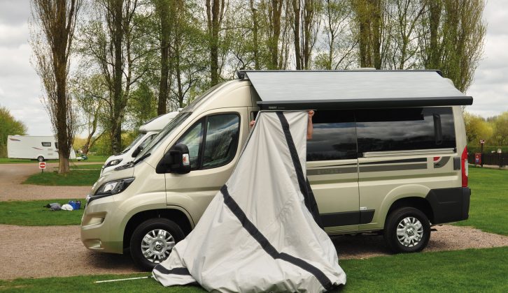 If you have a motorhome canopy, wind it out to make it easier to attach your Kampa awning