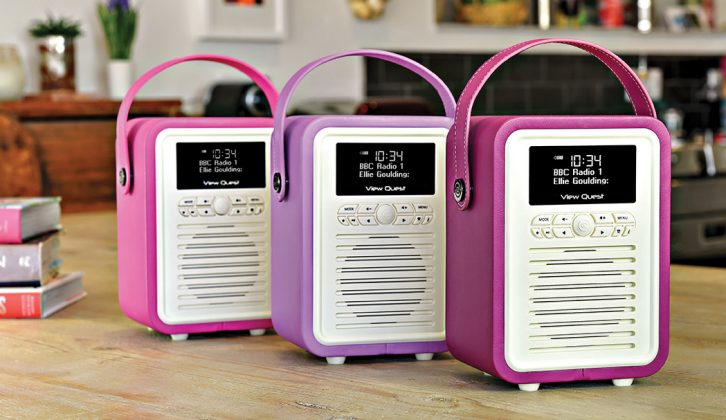 The little Retro Mini Orchid radio weighs less than a kilo