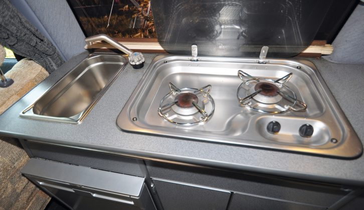 There just room for a two-ring hob and a small sink in the Wellhouse Toyota Noah