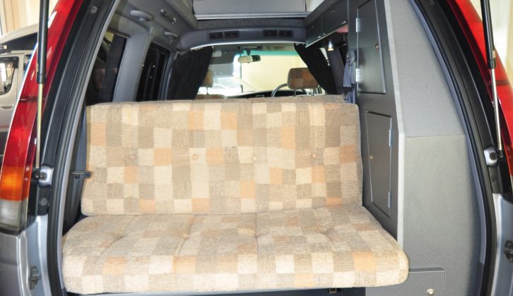 Your rear view mirror is not redundant in the Wellhouse Toyota Noah and there's storage under the rear seats