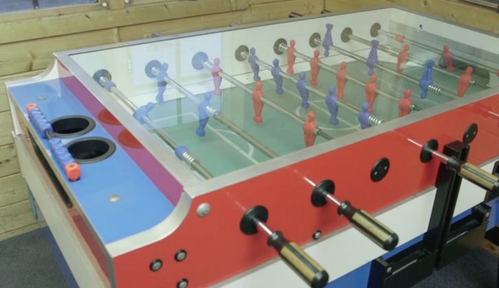 Play table football, air hockey and snooker at Lincoln Farm Park campsite