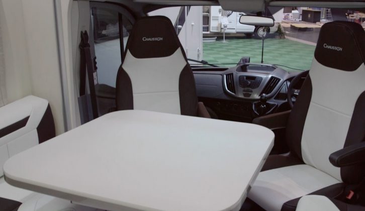 Swivel the cab seats to make the most of the Chausson 620's lounge/diner