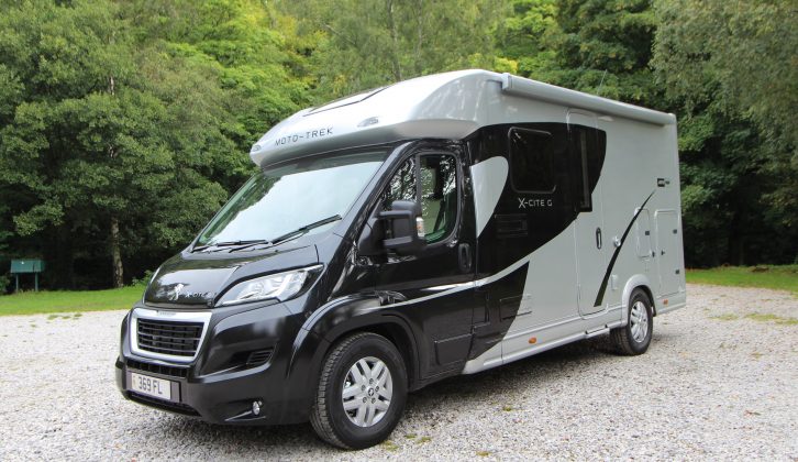 The 6.38m-long Moto-Trek X-Cite G has a rear transverse double bed over its garage