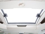 The large sunroof over the cab lends the front dinette a bright and roomy feel; its retractable action will be welcome in warmer climes