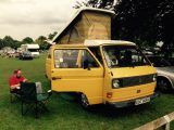 With the kettle on, it was time to sit back and enjoy the benefits of owning a T25 VW campervan for the first time – and the inherited camping chairs!