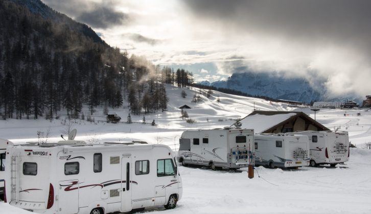 Pitched and drinking in the views at Motorhome Ski Aire France (Montgenevre), Ruth Bass shares her top touring tips