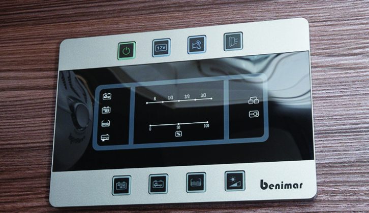 The Benimar control panel is easy to use. Select the function you’re checking, and it gives an LED indicator of the levels