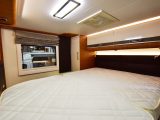 The Pegaso's rear fixed bed is adjustable in height and below it is a large garage