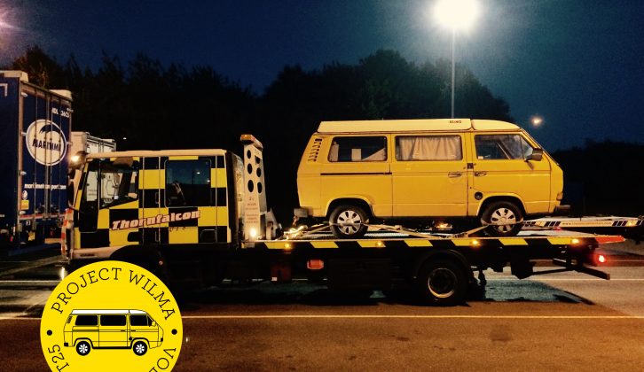 Read Nigel's latest blog to find out why Wilma the campervan ended up on a low-loader