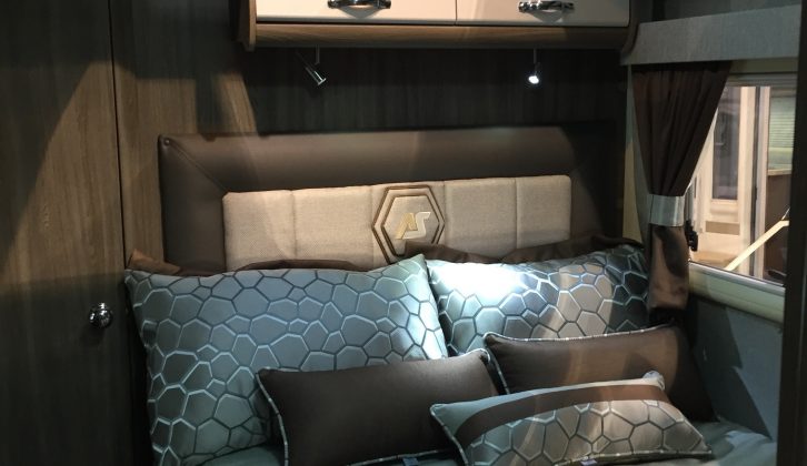 The bedroom in the Auto-Sleeper Corinium FB is flooded with natural light