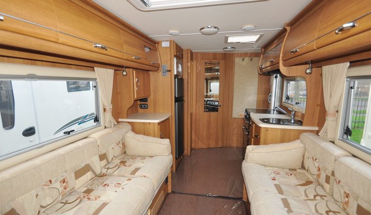 This high-specification two-berth Worcester has a roomy lounge with two long settees and plenty of overhead lockers