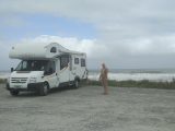 Three weeks in the Tribute, here pictured at Jellyman Park Beachfront free area near Greymouth, gave Alan and his wife a fab first taste of motorhome swapping