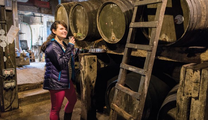 The Somerset Cider Brandy Company at Burrow Hill Farm stores its cider in good old-fashioned barrels