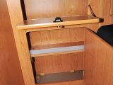 Storage in the main cabinet unit includes this locker and cupboard by the rear seat. There’s a choice of three furniture styles