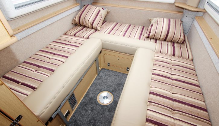 Generously-sized single- beds will find favour with many. The bulky corner backrest cushions will have to be stored in the cab