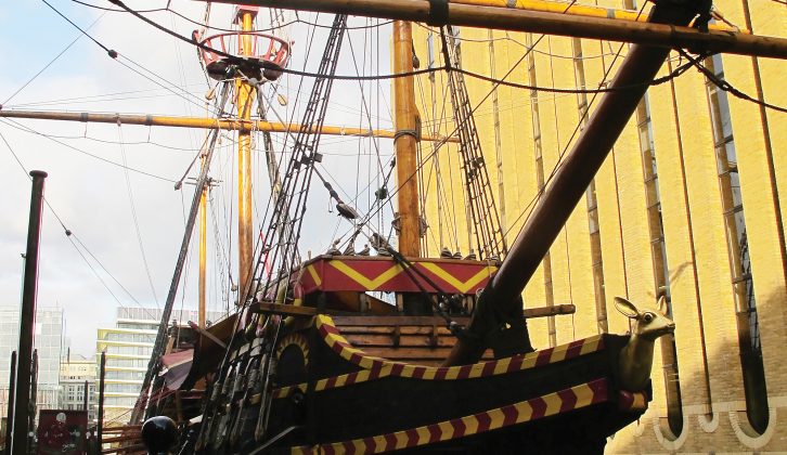 This magnificent replica of the Golden Hinde is near Southwark Cathedral