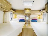 You get this stylish Lugano Pear cabinetwork in a Hymer Exsis-i 572