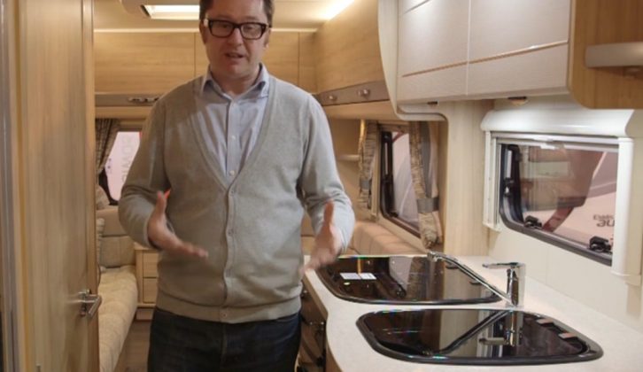Check out the Elddis Autoquest 195's well-equipped kitchen, with Practical Motorhome's Editor Niall Hampton