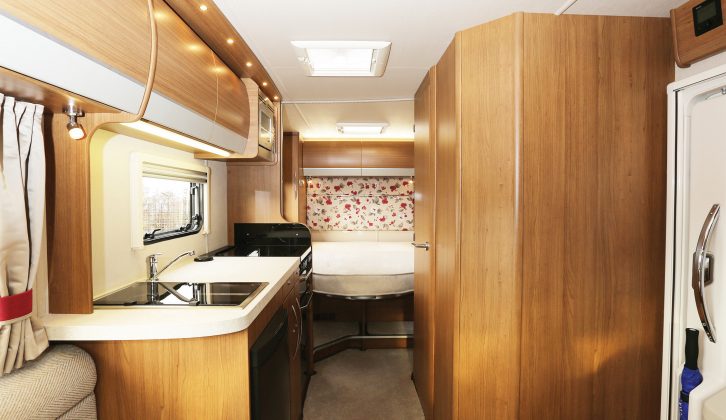 There's room for two to pass each other in the Auto Trail Imala 730's galley
