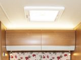 The Imala's bedroom is well lit, thanks to a rooflight, two windows, over-locker lights and LED spotlights in the headboard