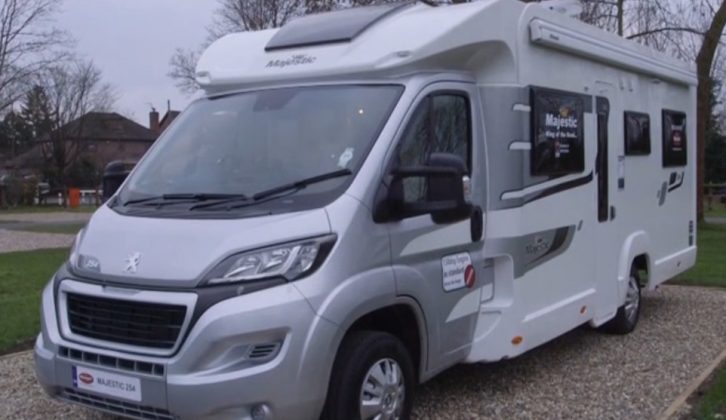 Based on the  Elddis Encore 254, this Marquis Majestic 254 dealer special is a four-berth with four belted travel seats