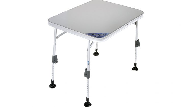 The Kampa Element Waterproof Table Medium's telescopic legs take the rough ground with the smooth