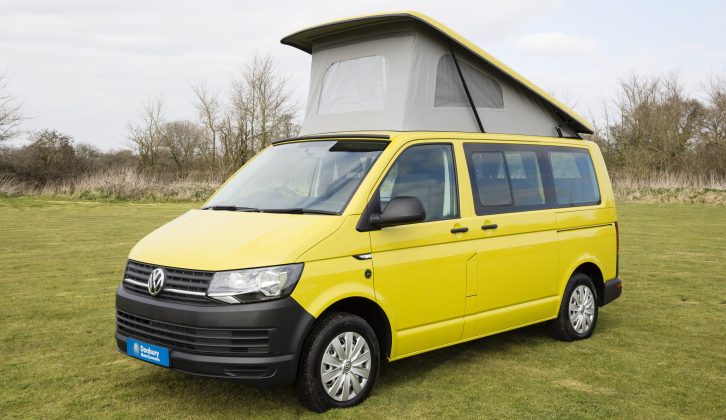 The two-berth Danbury Surf campervan is based on a VW T6