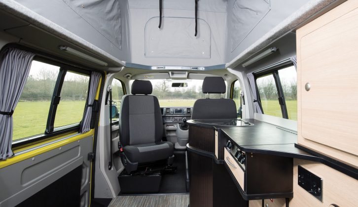 We tested the two-berth Danbury Surf camper, but you can add a roof bed for £599