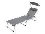 Priced at £85.99, the Outwell Victoria sun lounger offers a sun shade and padded headrest!