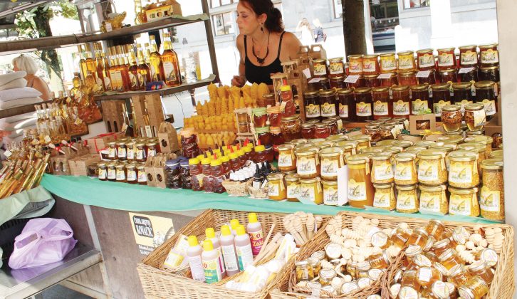 Go shopping in Ljubljana's market for simple, delicious local produce in Slovenia – read more in our July issue