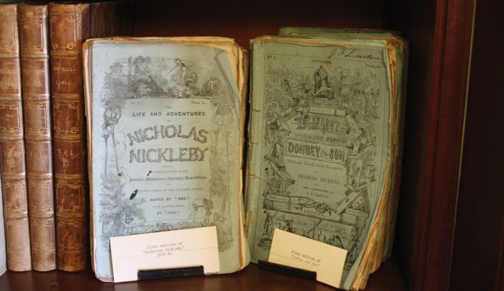 The Dickens House Museum displays these rare first editions of Nicholas Nickelby and Dombey & Son