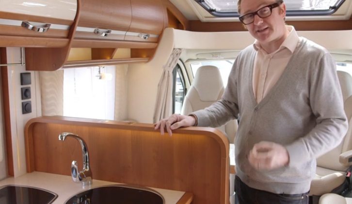 The Rapido 665f features the classic Continental layout with a half dinette and a V-shaped kitchen, as our Editor reveals in the latest episode of Practical Motorhome TV