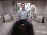 Editor Niall Hampton tests the lounge in the Swift Lifestyle 622 on TV