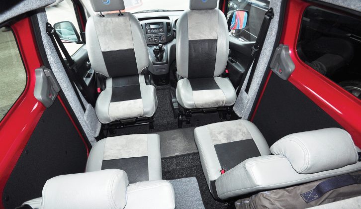 Cab seats swivel to form the lounge, but legroom is restricted in the Vacanza