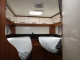 The rear twin beds in the Hobby Optima De Luxe V65 GE measure 2m x 0.76m