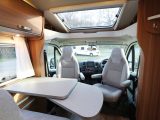 Four can dine in the Weinsberg CaraCompact 600 MEG's dinette, and the cab skylight is standard spec