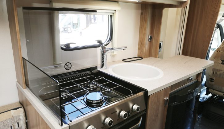 You get a three-burner hob and a combined oven/grill in this special edition ’van