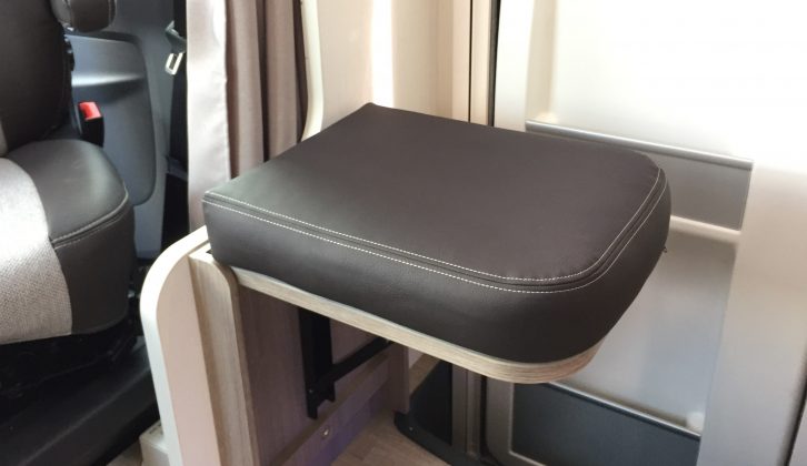 This fold-out seat means five can sit in the Chausson 638EB's front lounge