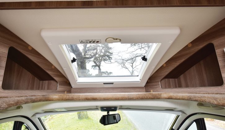 The cab’s sunroof opens to maximise ventilation in the lounge area when pitched, and permits plenty of daylight to enter the ’van